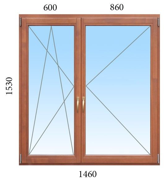 Деревянные окна со стеклопакетами – 2 створки