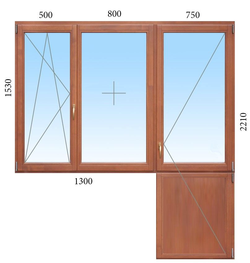 Модель деревянного балконного блока